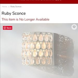 Pottery Barn Ruby Sconce